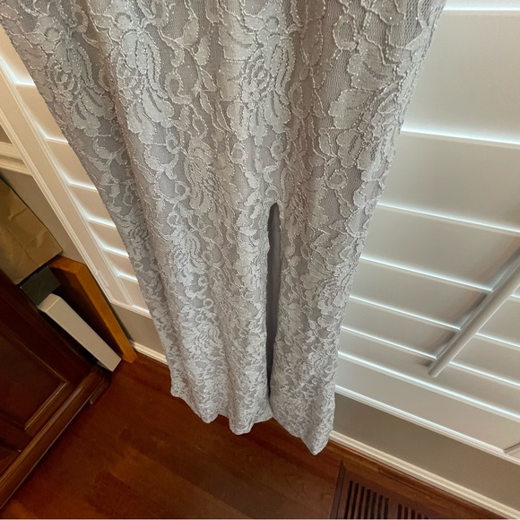 City Studio Silver Sequin Halter Gown - Picture 5 of 6